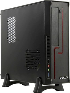 Корпус mATX Delux H-308 черный, БП 450W, USB 3.0, audio, с красной светящейся полосой