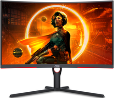 Монитор 31,5" AOC CQ32G3SU VA, изогнутый, 2560x1440, 165Hz, 1 ms, 178°/178°, 300 cd/m, 80M:1, +2xHDMI 2.0, +DisplayPort 1.4, +MM, +4USB 3.2, FreeSync