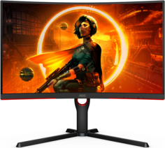 Монитор 27" AOC C27G3U 1920x1080, 165Hz, 1 ms, 178°/178°, 250 cd/m, 80M:1, 2*HDMI 1.4, VA, изогнутый, Black-Red