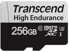 Карта памяти MicroSDXC 256GB Transcend TS256GUSD350V adapter U3, High Endurance R95/W45 MB/s