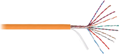 Кабель витая пара U/UTP 5 кат. 10 пар NIKOLAN NKL 8115C-OR 24AWG(0.50 мм), медь, одножильный (solid)