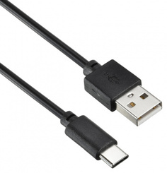 Кабель интерфейсный Digma Type-C-1.2m-BLK USB Type-C (m) - USB (m), 1.2м, 2A, черный (1084557)