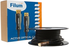 Кабель волоконно-оптический Filum FL-AOC-HDMI2.0-40M активный, оптический, 40 м, 4K/60HZ, HDMI v.2.0, ARC, 19M/19M, черный,  коробка