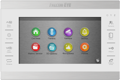 Видеодомофон Falcon Eye FE-70 ATLAS HD (White) XL MHD адаптированный для работы с цифровыми подъездными домофонами: дисплей 7" TFT; сенсорные кнопки