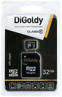 Карта памяти 32GB DiGoldy DG032GCSDHC10-AD microSDHC Class 10 + SD адаптер