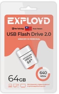 Накопитель USB 2.0 64GB Exployd EX-64GB-640-White 640, белый