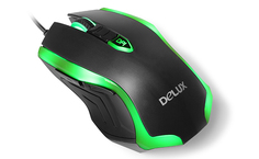 Мышь Delux M556hi M556hi(чер-зел) черно-зеленая, 800/1200/1600/2400dpi, USB, 5кн+скролл, с подсветкой 6938830403043G