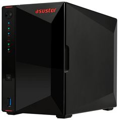 Сетевой накопитель данных ASUSTOR AS5202T 2-Bay NAS/Media player/J4005 (Dual-Core ), 2GB SO-DIMM DDR4, noHDD(HDD,SSD),/2*2,5GB (LAN)/3*USB3.2,HDMI/4ip