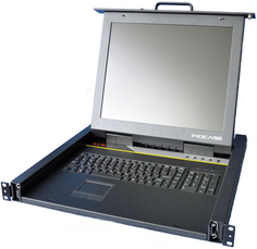 Консоль KVM Procase R1716 однорельсовая, 16 портов, LCD 17, single rail console 16 port, LCD D-Sub, USB, разрешение 1280*1024, 16 кабелей