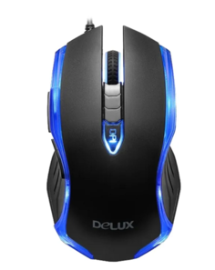Мышь Delux M556hi черно-синяя, 800/1200/1600/2400dpi, USB, 5кн+скролл, c подсветкой 6938820403043