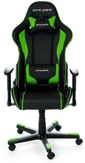 Кресло игровое DxRacer OH/FE08 Formula, чёрно-зелёное, экокожа, регулируемый угол наклона