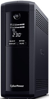 Источник бесперебойного питания CyberPower VP1200EILCD Value PRO, 1200VA/720W, Line-Interactive, in (230V IEC-320 C14), out (8xIEC-C320 C13), LCD, Tow