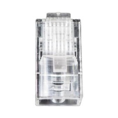 Коннектор BNH B350-1-6-I RJ45, кат. 6, неэкр., обжимной, для кабелей, цвет: прозрачный, со вставкой