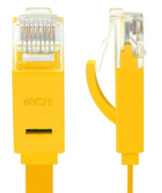 Кабель патч-корд U/UTP 6 кат. 7.5м GCR GCR-LNC622-7.5m ,15150,плоский прямой PROFмедь,желтый, позолоч. контакты, 30 AWG, Premium ethernet high speed 1