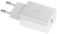 Зарядное устройство сетевое Unico WCPDUNC 20W, 2*USB-C, защита от КЗ, PD , белый
