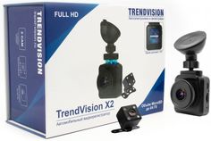 Видеорегистратор TrendVision X2 Dual 1080x1920/170 °, 1280х720/120°, IPS 1.54", microSDXC, microSDHC, microSD, черный