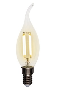 Лампа Rexant 604-109 филаментная свеча на ветру CN37 9.5 Вт 950 Лм 2700K E14 прозрачная колба