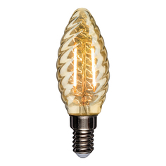 Лампа Rexant 604-119 филаментная витая свеча LCW35 7.5 Вт 600 Лм 2400K E14 золотистая колба