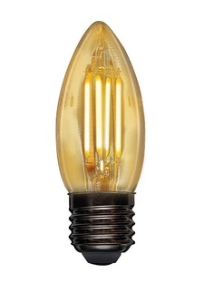 Лампа Rexant 604-100 филаментная свеча CN35 9.5 Вт 950 Лм 2400K E14 золотистая колба