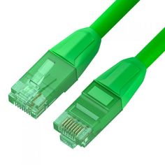 Кабель патч-корд U/UTP 6 кат. 1м GCR GCR-52766 прямой, LSZH, 24 AWG, литой без фиксатора, ethernet high speed, RJ45, T568B, зеленый