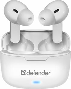 Наушники-вкладыши с микрофоном Defender Twins 903 ВТ, белые
