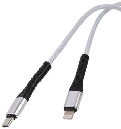 Кабель интерфейсный mObility УТ000024541 USB/Lightning, 3А, 1м, тканевая оплетка, белый