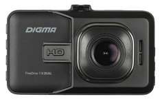 Видеорегистратор автомобильный Digma FreeDrive 118 DUAL FD118D черный (1160629)