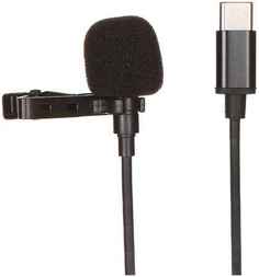 Микрофон mObility УТ000027564 петличный, Type-C, черный