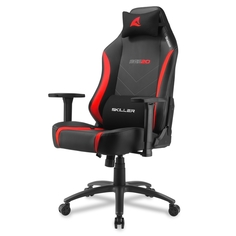Кресло игровое Sharkoon SGS20-BK/RD чёрно-красное, до 120кг (синтетическая кожа, регулируемый угол наклона, механизм качания)