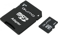 Карта памяти MicroSDHC 8GB Qumo QM8GMICSDHC10 Class 10, SD adapter