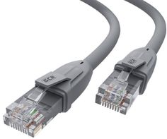Кабель патч-корд U/UTP 6 кат. 0.3м GCR GCR-52541 прямой, 24 AWG, ethernet high speed, RJ45, T568B, серый