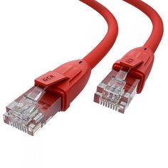 Кабель патч-корд U/UTP 6 кат. 0.5м GCR GCR-52704 прямой, 24 AWG, ethernet high speed, RJ45, T568B, красный