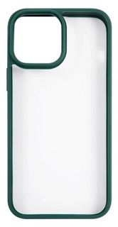 Чехол Usams US-BH771 УТ000028123 пластиковый, прозрачный для iPhone 13 Pro Max, с цветным силиконовым краем, темно-зеленый (IP13PMJX02)