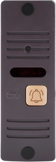 Вызывная панель CTV CTV-D10 Plus (гавана) для видеодомофона, компактный корпус, подсветка кнопки вызова, монтаж. уголок и козырек в комплекте
