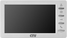 Видеодомофон CTV CTV-M1701 S (белый) с кнопочным управлением в корпусе с soft-touch покрытием, графическое меню, функция часов