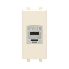 Розетка компьютерная DKC 4405761 RJ-45 без шторки модульная, кат.5е экранированная, "Ванильная дымка", 1 модуль, "Avanti"