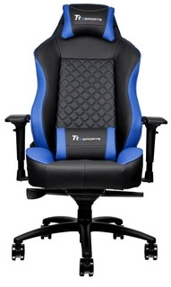 Кресло Thermaltake Tt eSPORTS GT Comfort GTC 500 GC-GTC-BLLFDL-01 игровое, до 150кг, кожзаменитель, black/blue