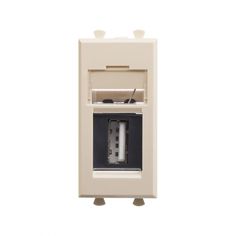 Розетка DKC 4405401 USB 2.0 модульная, тип А-А, "Ванильная дымка", 1 модуль, "Avanti"
