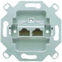 Розетка Jung EPUAE8-8UPOK6 EcoProfi Мех компьютерная 2-ая наклонная 6 кат UAE экранированная