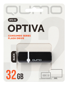 Накопитель USB 2.0 32GB Qumo QM32GUD-OP2-black Optiva 02, чёрный