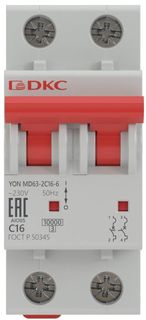 Автоматический выключатель модульный DKC MD63-2C40-6 2P 40А C 6kA, "YON"