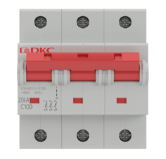 Автоматический выключатель модульный DKC MD125-3C100 3P 100А C 20kA, "YON"