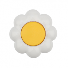 Выключатель KRANZ KR-78-0620 одноклавишный HAPPY Ромашка скрытой установки, желтый/белый