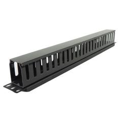 Кабельный организатор BNH B800.2-1U-CPP 19", 1U, горизонтальный, с крышкой, для шкафов, цвет: чёрный, (с пластиковыми пальцами)