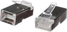 Коннектор VCOM VNA2230-1/100 RJ45 8P8C для FTP кабеля 5 кат. экранированный (100шт)