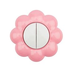 Выключатель KRANZ KR-78-0624 двухклавишный HAPPY Цветок скрытой установки, белый/розовый