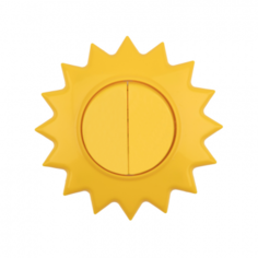 Выключатель KRANZ KR-78-0618 двухклавишный HAPPY Солнце скрытой установки, желтый