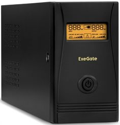 Источник бесперебойного питания Exegate SpecialPro Smart LLB-600.LCD.AVR.EURO.RJ.USB 600VA/360W, LCD, AVR, 2*Schuko, RJ45/11, USB, металлический корпу