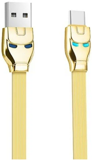 Кабель Hoco 6957531049487 USB 2.0 в форме стального человека с подсветкой U14 AM/Type-C, золотой, 1.2м
