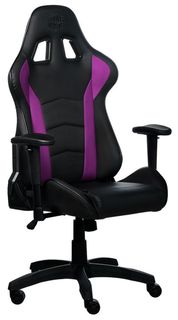 Кресло Cooler Master Caliber R1 игровое, экокожа, цвет: чёрный/фиолетовый, до 150 кг